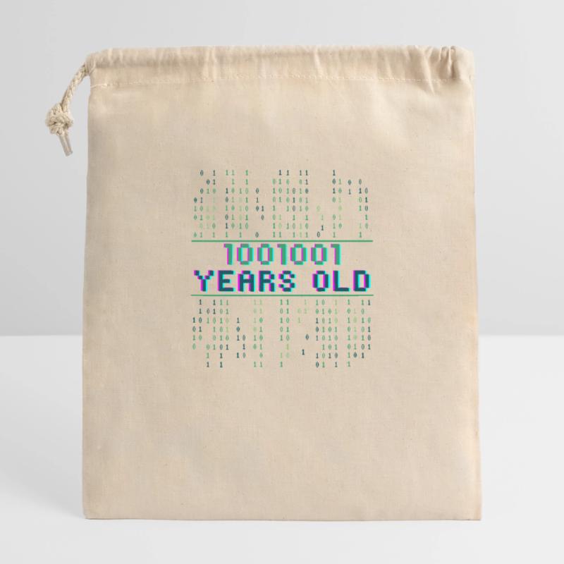 73rd Birthday 73 years old Binary Code Coder Closable cotton gift bag (25x30cm)