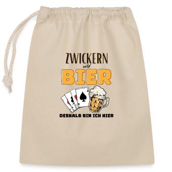 Pinces et bière - Sac cadeau en coton avec cordon (25 x 30 cm) - nature - Devant
