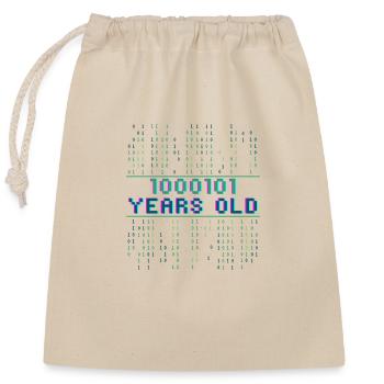 69. Geburtstag 69 Jahre alt Binärcode Informatik - Verschließbarer Geschenkbeutel aus Baumwolle (25x30cm) - Natur - Vorne