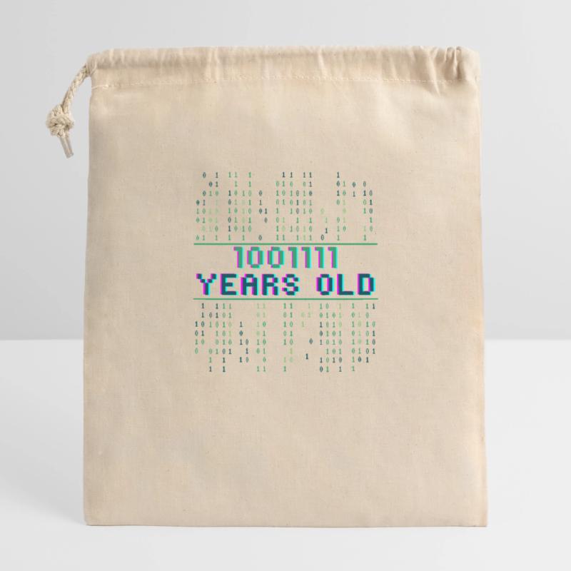 79th Birthday 79 years old Binary Code Computer Science Closable cotton gift bag (25x30cm)