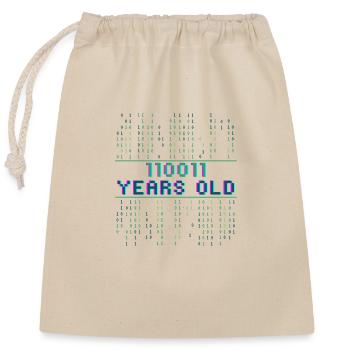 51st Birthday 51 years old Binary Code Computer Science - Closable cotton gift bag (25x30cm) - nature - Front