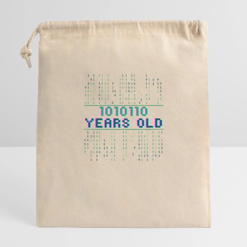 86th Birthday 86 years old Binary Code Computer Science Closable cotton gift bag (25x30cm)
