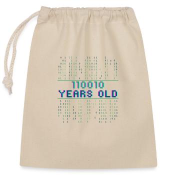 50th birthday 50 years old binary code computer science - Closable cotton gift bag (25x30cm) - nature - Front