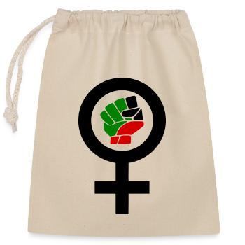 Women life freedom - Closable cotton gift bag (25x30cm) - nature - Front