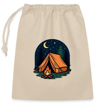 Overnight camping in the forest - Closable cotton gift bag (25x30cm) - nature - Front