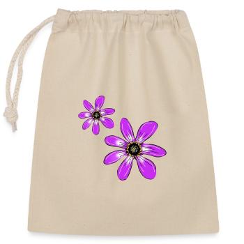 Flowers Pink - Closable cotton gift bag (25x30cm) - nature - Front