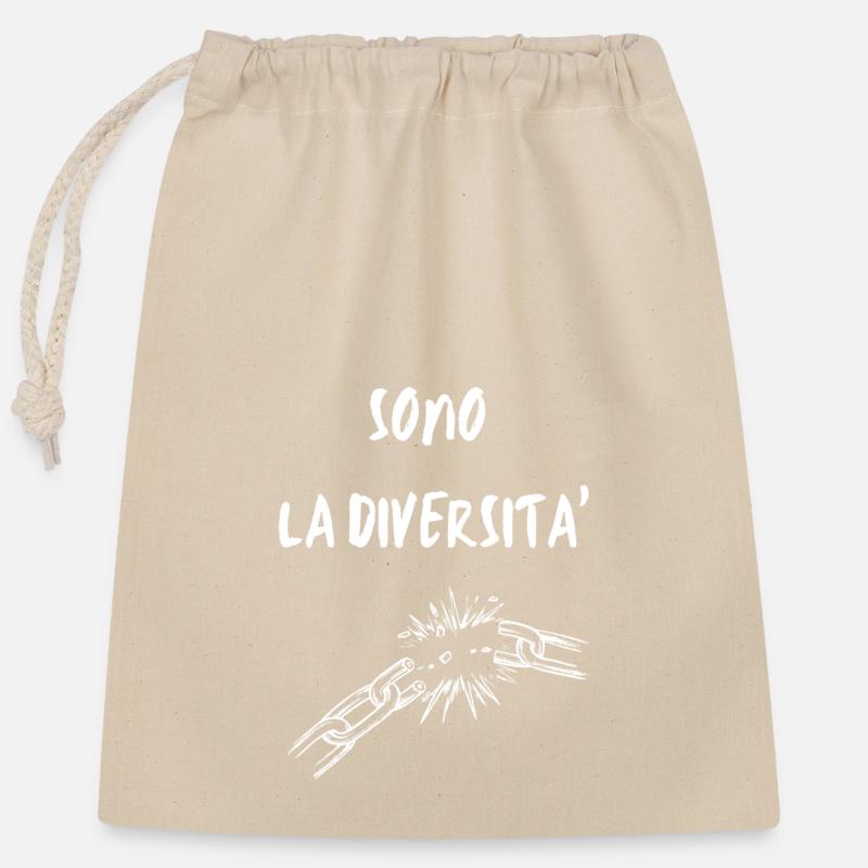 They are diversity 🆓⛓ - Closable cotton gift bag (25x30cm) - nature