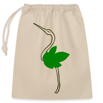 Storch - Verschließbarer Geschenkbeutel aus Baumwolle (25x30cm) - Natur - Vorne