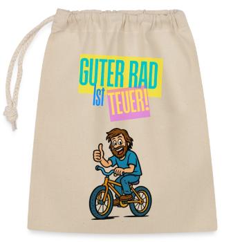 Good Wheel Expensive - Bicycle Humor Comic - Closable cotton gift bag (25x30cm) - nature - Front