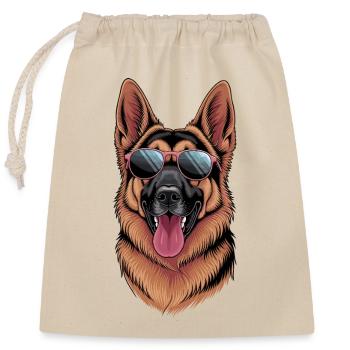  Cooler Deutscher Schäferhund Mit Sonnenbrille Für - Verschließbarer Geschenkbeutel aus Baumwolle (25x30cm) - Natur - Vorne