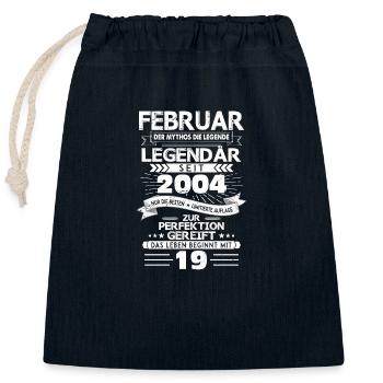 19. Geburtstag März Jahrgang 2004 Geschenkidee - Verschließbarer Geschenkbeutel aus Baumwolle (25x30cm) - Navy - Vorne