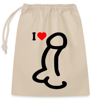 I love cock - Closable cotton gift bag (25x30cm) - nature - Front