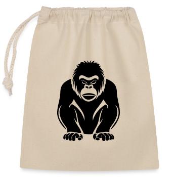 Gorilla - Verschließbarer Geschenkbeutel aus Baumwolle (25x30cm) - Natur - Vorne