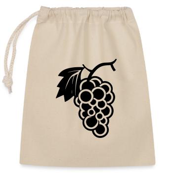 Bunch of grapes - Closable cotton gift bag (25x30cm) - nature - Front