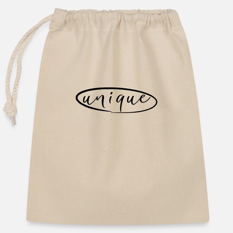 unique - Verschließbarer Geschenkbeutel aus Baumwolle (25x30cm) - Natur