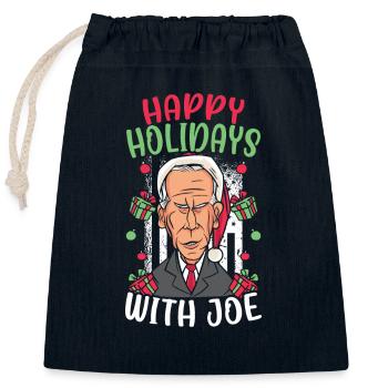 Drôle de Noël Joe - Sac cadeau en coton avec cordon (25 x 30 cm) - bleu marine - Devant