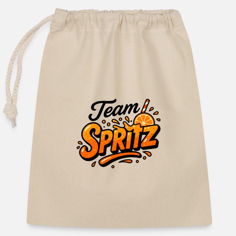Team Spritz - Closable cotton gift bag (25x30cm) - nature