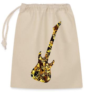 GialloInBolle guitar - Closable cotton gift bag (25x30cm) - nature - Front