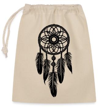 Magischer Indianischer Traumfänger Yoga Amulett - Verschließbarer Geschenkbeutel aus Baumwolle (25x30cm) - Natur - Vorne