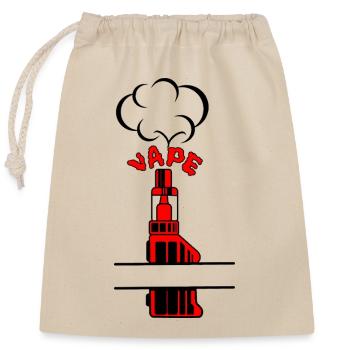 Vape vapor cloud with text and 'VAPE' - Closable cotton gift bag (25x30cm) - nature - Front