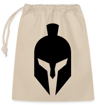 Spartan helmet - Closable cotton gift bag (25x30cm) - nature - Front