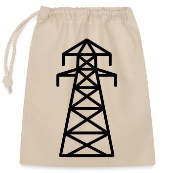 electricity pylon - Closable cotton gift bag (25x30cm) - nature - Front