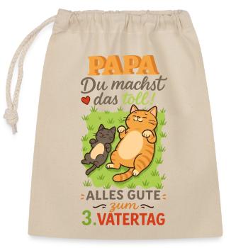 3. Vatertag - Papa Du machst das toll - Verschließbarer Geschenkbeutel aus Baumwolle (25x30cm) - Natur - Vorne