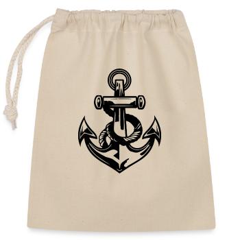 Anchor Boat Ship Nautical - Closable cotton gift bag (25x30cm) - nature - Front