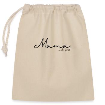 Mom est. 2025 / New Mom /Pregnant - Closable cotton gift bag (25x30cm) - nature - Front