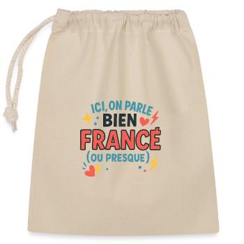 Positive Nachricht France Couleurs Vive - Verschließbarer Geschenkbeutel aus Baumwolle (25x30cm) - Natur - Vorne