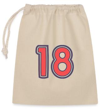 18. 18 YEARS OLD - Closable cotton gift bag (25x30cm) - nature - Front