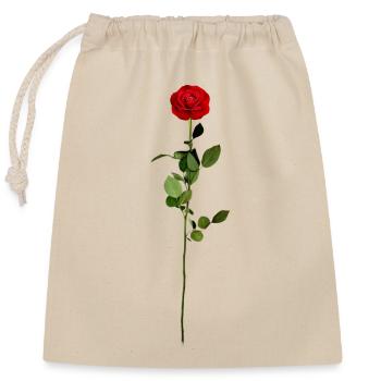 Flower rose red rose - Closable cotton gift bag (25x30cm) - nature - Front