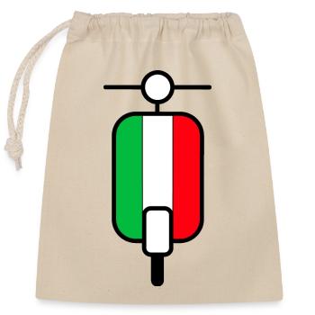 Scooter Roller Italien - Verschließbarer Geschenkbeutel aus Baumwolle (25x30cm) - Natur - Vorne