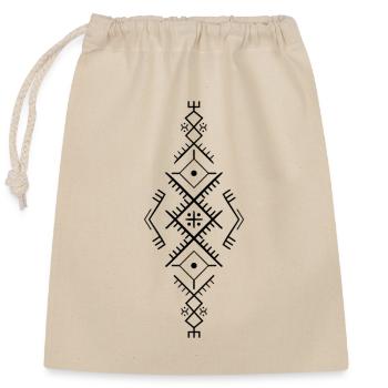 motif berbère - Sac cadeau en coton avec cordon (25 x 30 cm) - nature - Devant