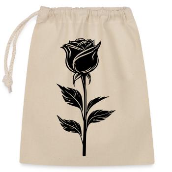 Conception simple de la rose - Sac cadeau en coton avec cordon (25 x 30 cm) - nature - Devant