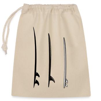 Surfboards - Closable cotton gift bag (25x30cm) - nature - Front
