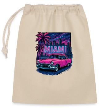 Ville de Miami - Sac cadeau en coton avec cordon (25 x 30 cm) - nature - Devant