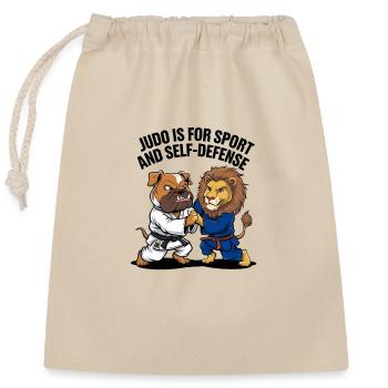 Judo pour le sport et l’autodéfense avec lion - Sac cadeau en coton avec cordon (25 x 30 cm) - nature - Devant
