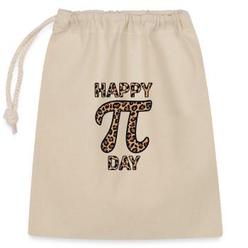 Happy Pi Day Leopard Design - Closable cotton gift bag (25x30cm) - nature - Front