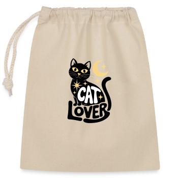 Cat Lover Moon Night Magic - Closable cotton gift bag (25x30cm) - nature - Front