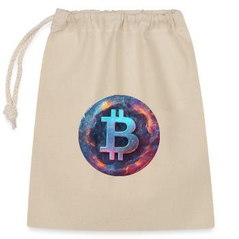 Le bitcoin dans la mer des flammes - Sac cadeau en coton avec cordon (25 x 30 cm) - nature - Devant