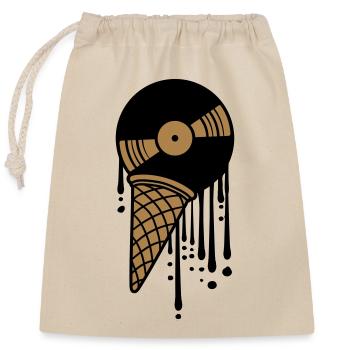 vinyl ice melt drop graffiti ball plate - Closable cotton gift bag (25x30cm) - nature - Front