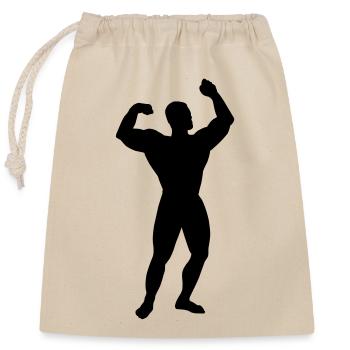 Strong man - Closable cotton gift bag (25x30cm) - nature - Front