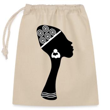 Femme afro-américaine noire - Sac cadeau en coton avec cordon (25 x 30 cm) - nature - Devant