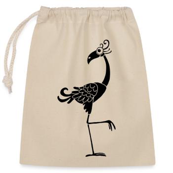 Oiseau noir rigolo - Sac cadeau en coton avec cordon (25 x 30 cm) - nature - Devant