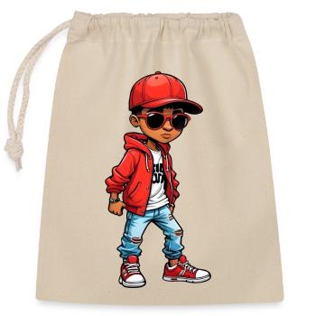 Cool Dessin Animé Adolescent - Sac cadeau en coton avec cordon (25 x 30 cm) - nature - Devant