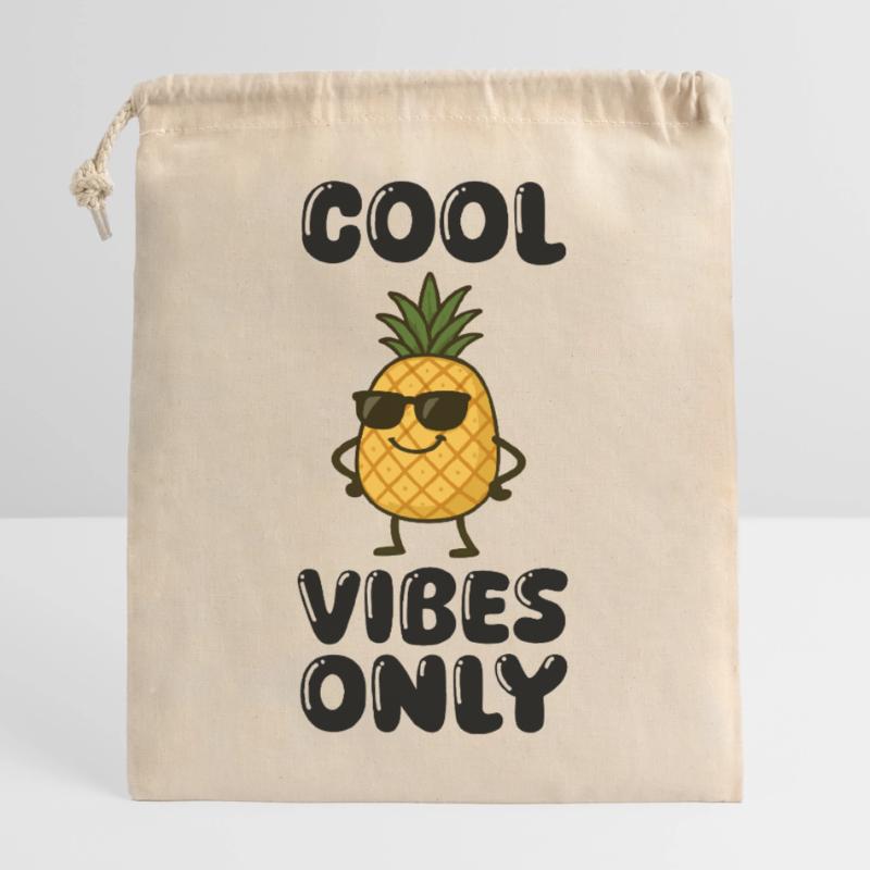 Bande dessinée ananas Sac cadeau en coton avec cordon (25 x 30 cm)