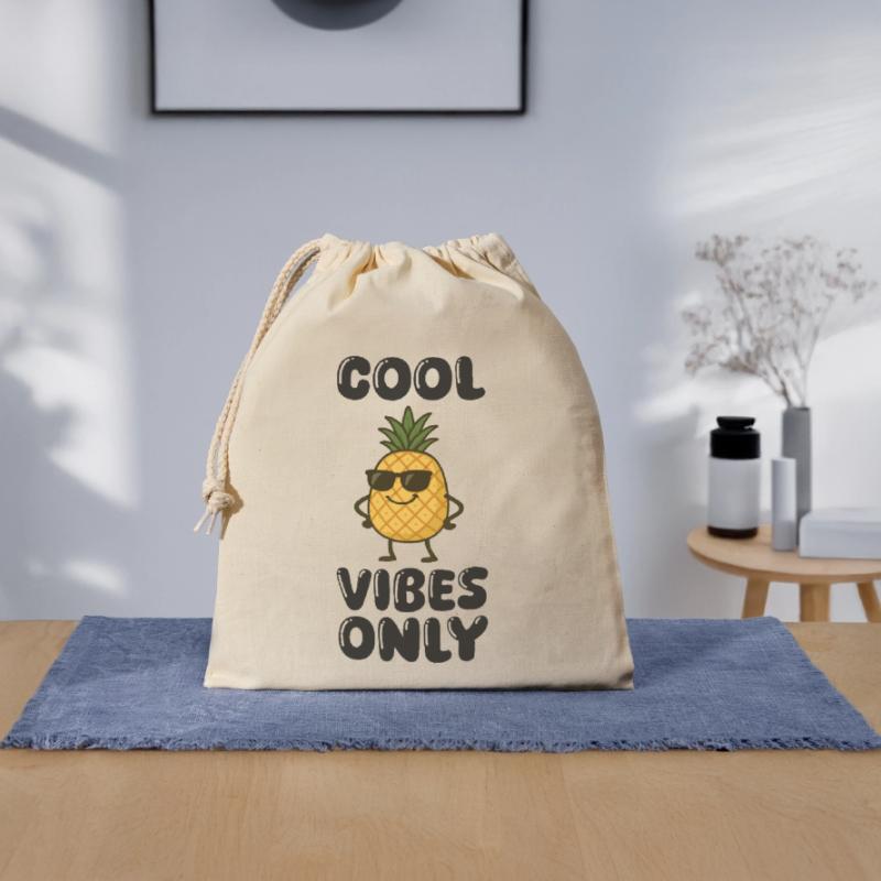 ananas comic Verschließbarer Geschenkbeutel aus Baumwolle (25x30cm)