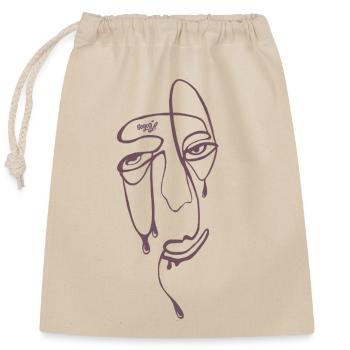 Tear Lines Portrait - Closable cotton gift bag (25x30cm) - nature - Front