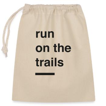 Run on the trails - Sac cadeau en coton avec cordon (25 x 30 cm) - nature - Devant